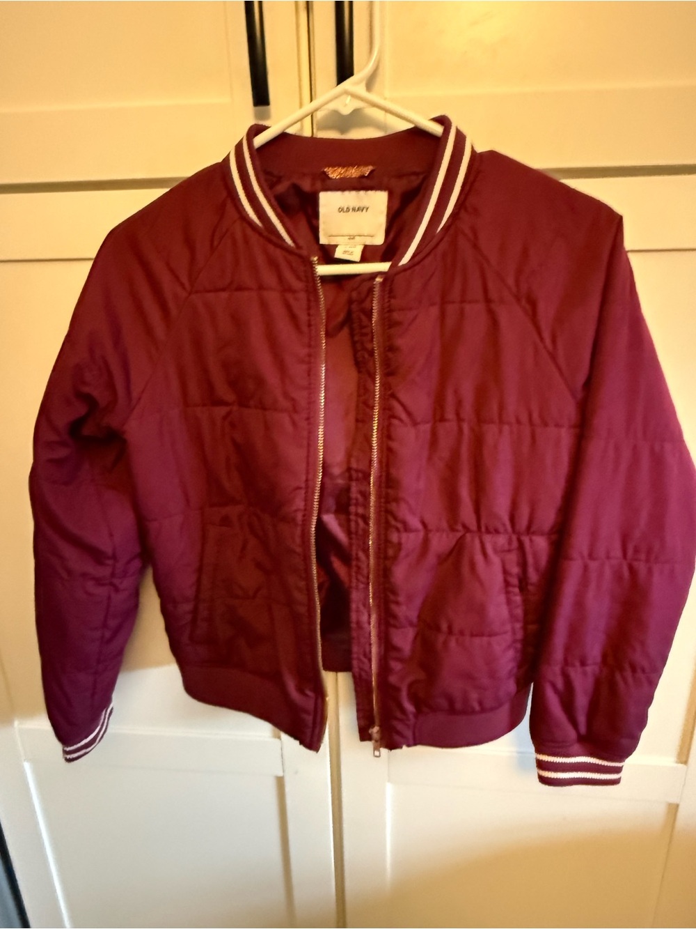 Old Navy Quilted Bomber Jacket - Burgundy